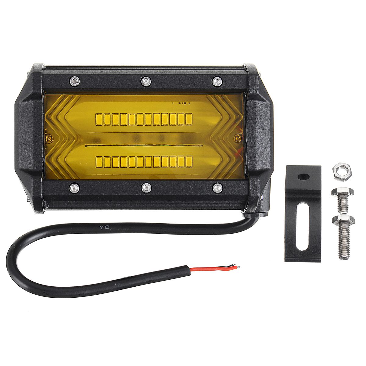 5Inch-72W-1300LM-LED-Work-Light-Flood-Spot-Combo-Fog-Lamp-Amber-for-Jeep-Offroad-SUV-Boat-1313813