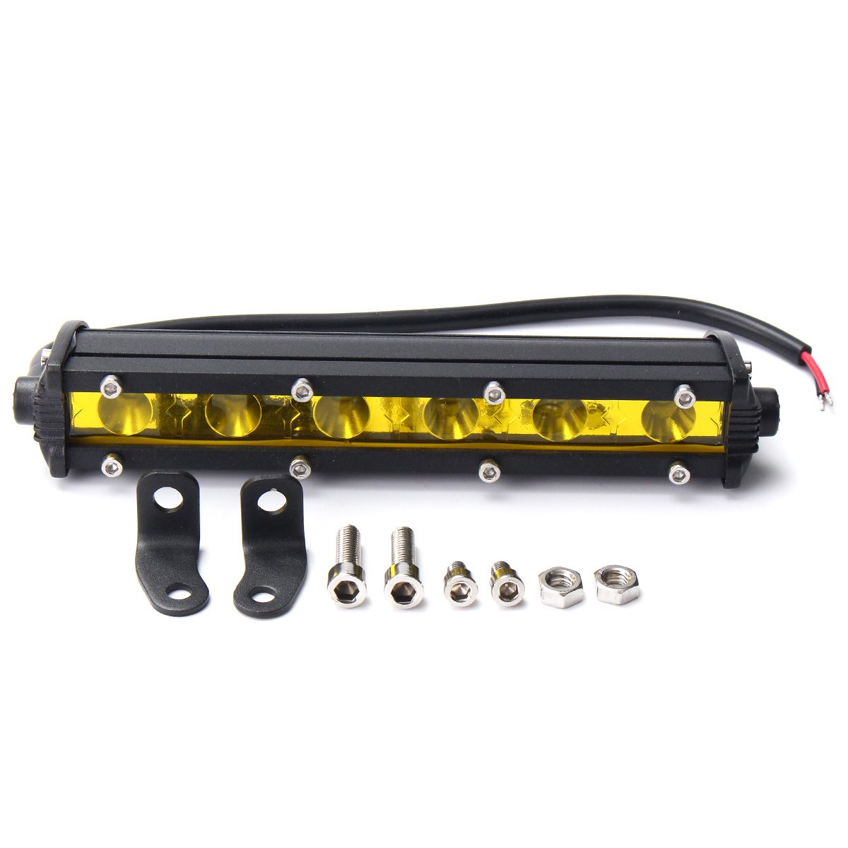 7-Inch-18W-LED-Work-Light-Bar-Spot-Beam-Driving-Lamp-Yellow-DC-12V-for-SUV-ATV-Boat-4WD-Off-Road-1375499