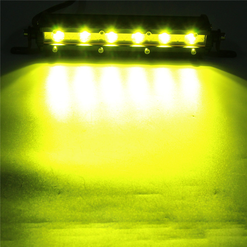 7-Inch-18W-LED-Work-Light-Bar-Spot-Beam-Driving-Lamp-Yellow-DC-12V-for-SUV-ATV-Boat-4WD-Off-Road-1375499