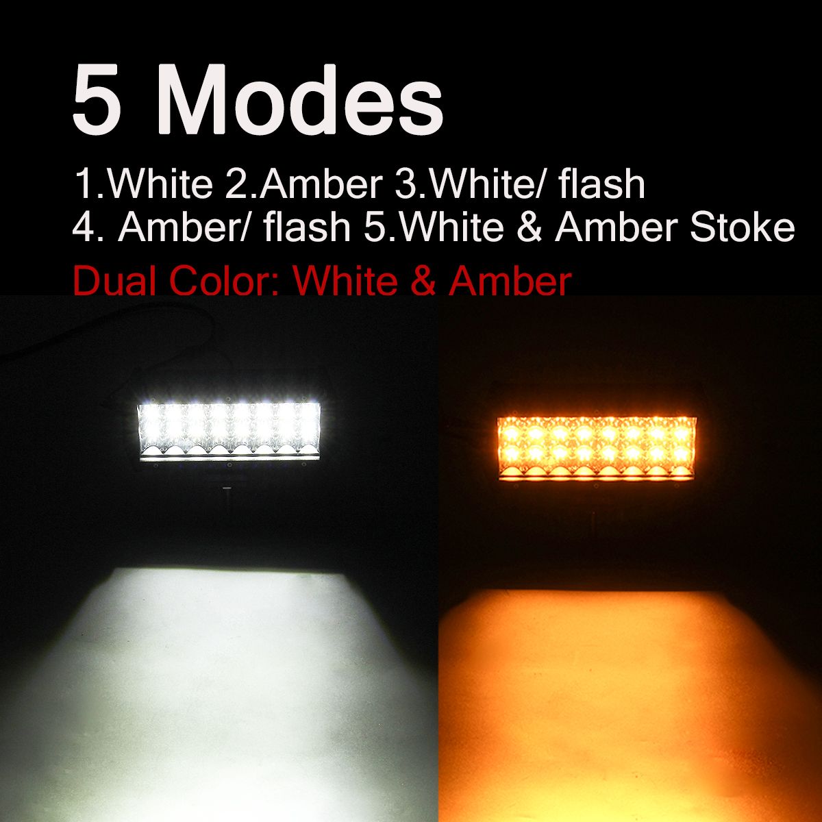 7-Inch-72W-LED-Work-Light-Bar-Dual-Color-Strobe-Flash-Driving-Fog-Lamp-WhiteAmber-Waterproof-for-Off-1606113