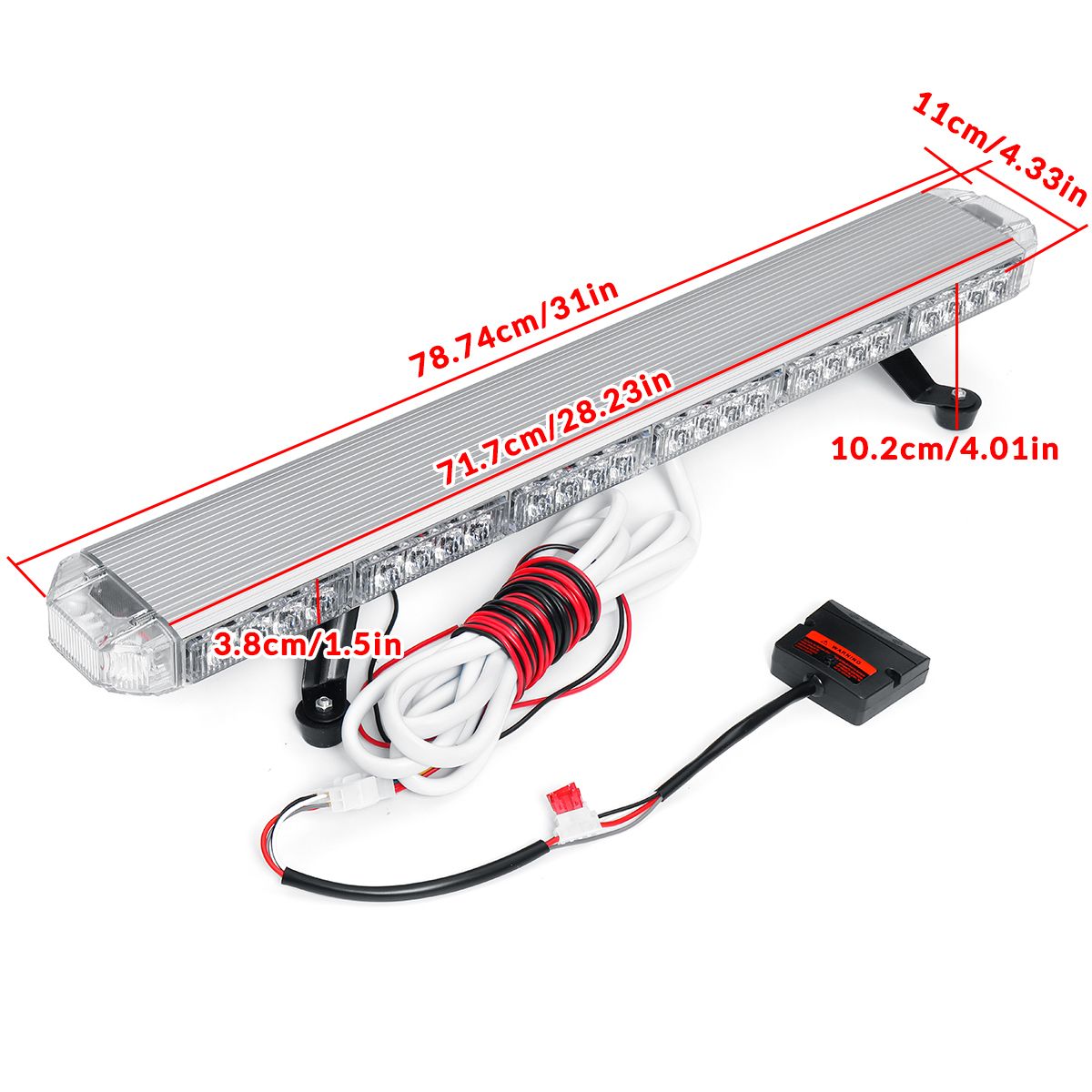 760mm-31quot-162W-54LED-Work-Light-Bar-Beacon-Recovery-Flashing-Strobe-Light-Amber-1552684