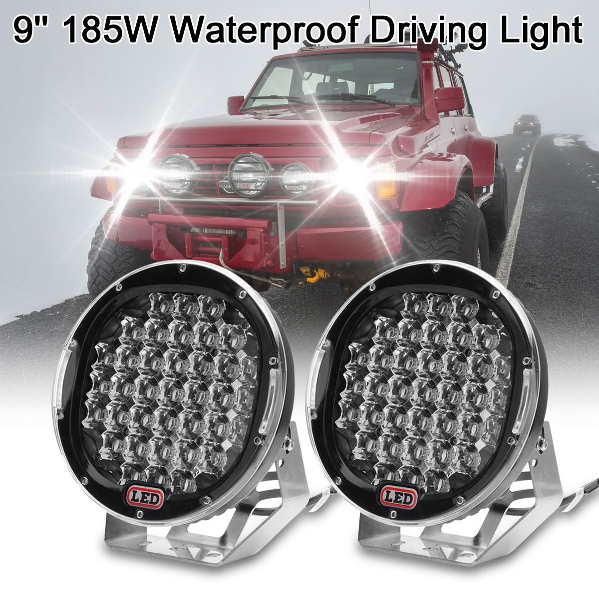 9quot-185W-Outdoor-Car-Light-LED-Round-3D-Spotlight-Work-Light-For-Off-Road-ATV-1598890