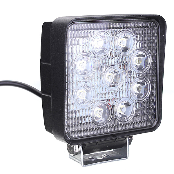 DC10-30V-27W-2500LM-White-6000K-4X4-Square-Flood-LED-Work-Light-forTruck-ATV-Boat-Off-Road-Cars-988637