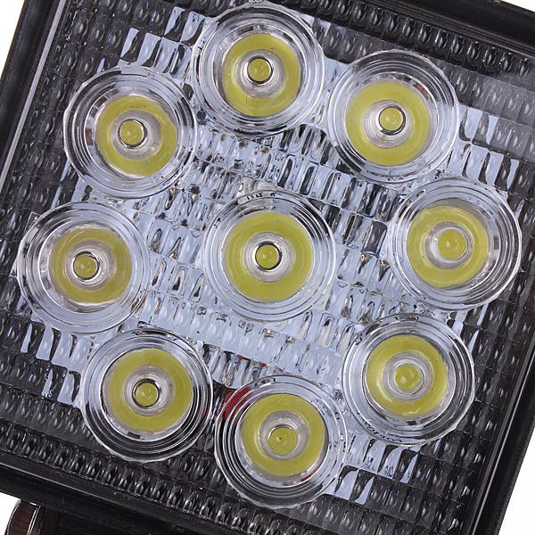 DC10-30V-27W-2500LM-White-6000K-4X4-Square-Flood-LED-Work-Light-forTruck-ATV-Boat-Off-Road-Cars-988637