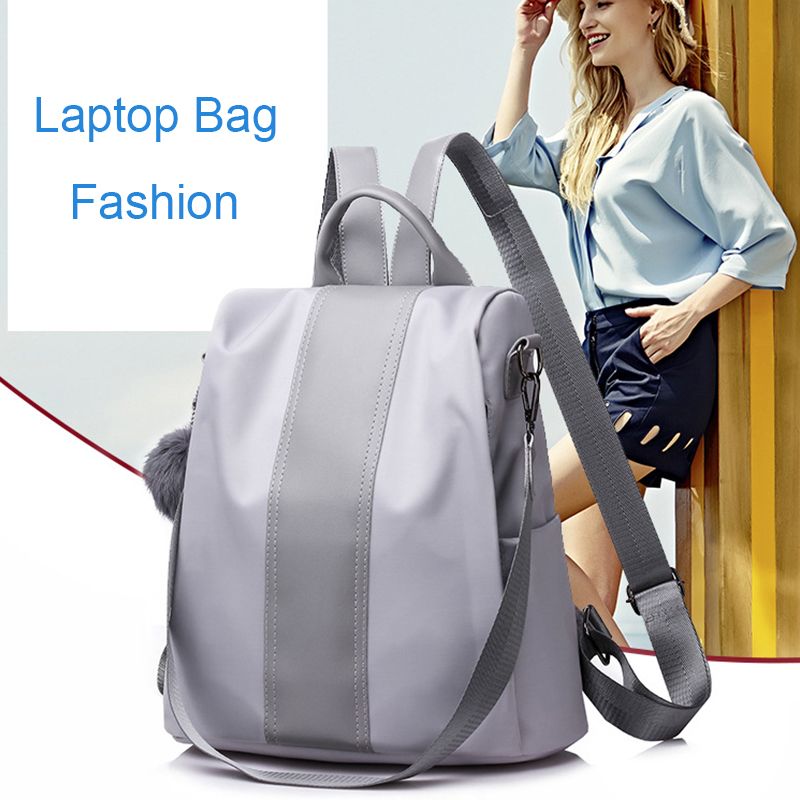 College-Style-Pure-color-Nylon-Backpack-Large-Capacity-Fashion-Outdoors-Travel-Laptop-Bag-1671086