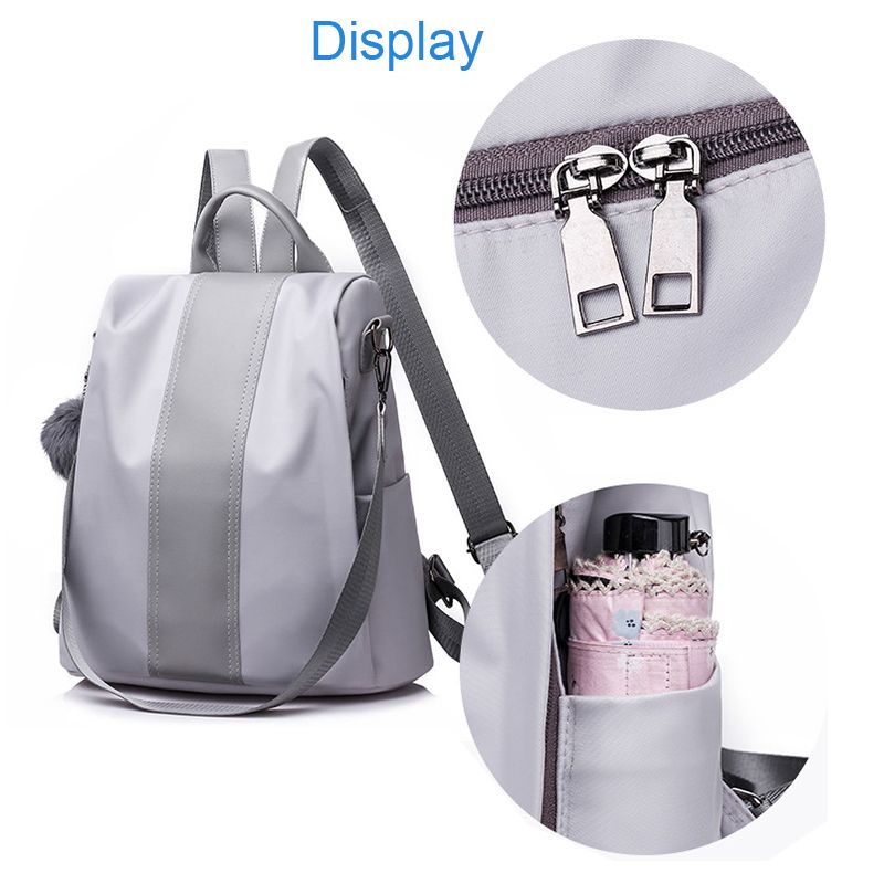 College-Style-Pure-color-Nylon-Backpack-Large-Capacity-Fashion-Outdoors-Travel-Laptop-Bag-1671086