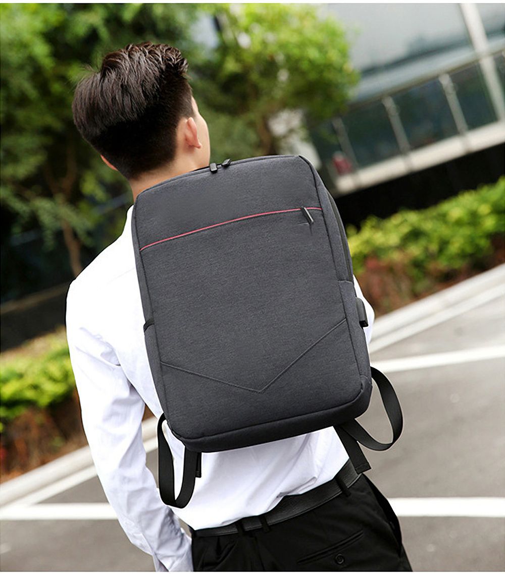 FLAMEHORSE-Laptop-Bag-Backpack-Pure-Color-Business-Casual-Backpack-USB-Charging-Travel-Shoulders-Bag-1557490