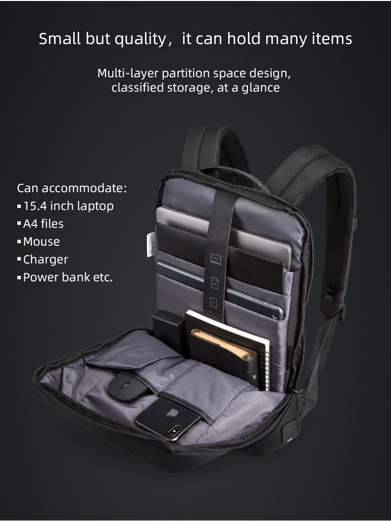 Kingsons-156-inch-Laptop-Backpack-Men-Backpack-Business-Bag-Unisex-Black-Ultralight-Backpack-Thin-Mo-1734639