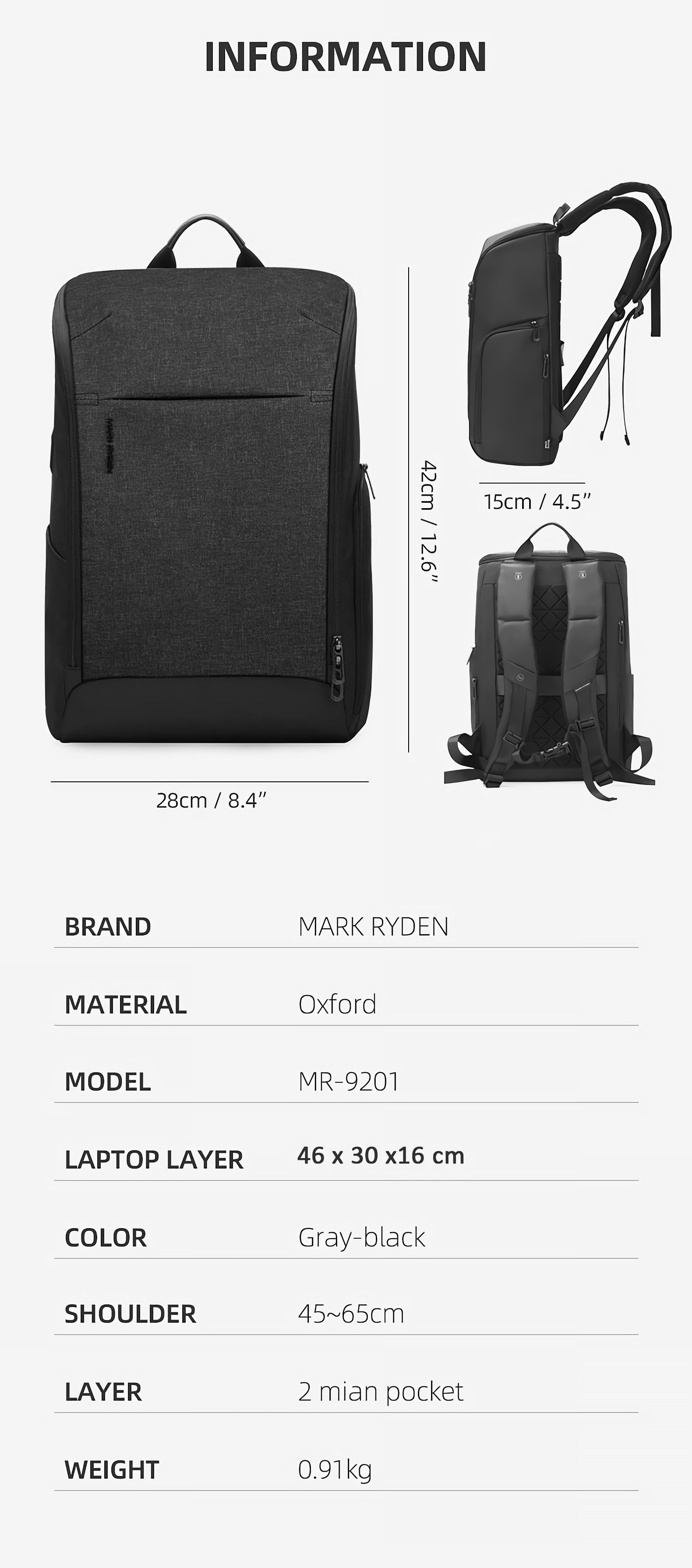 Mark-Ryden-MR9201-156-inch-Laptop-Backpack-Waterproof-USB-Charging-Port-1672645