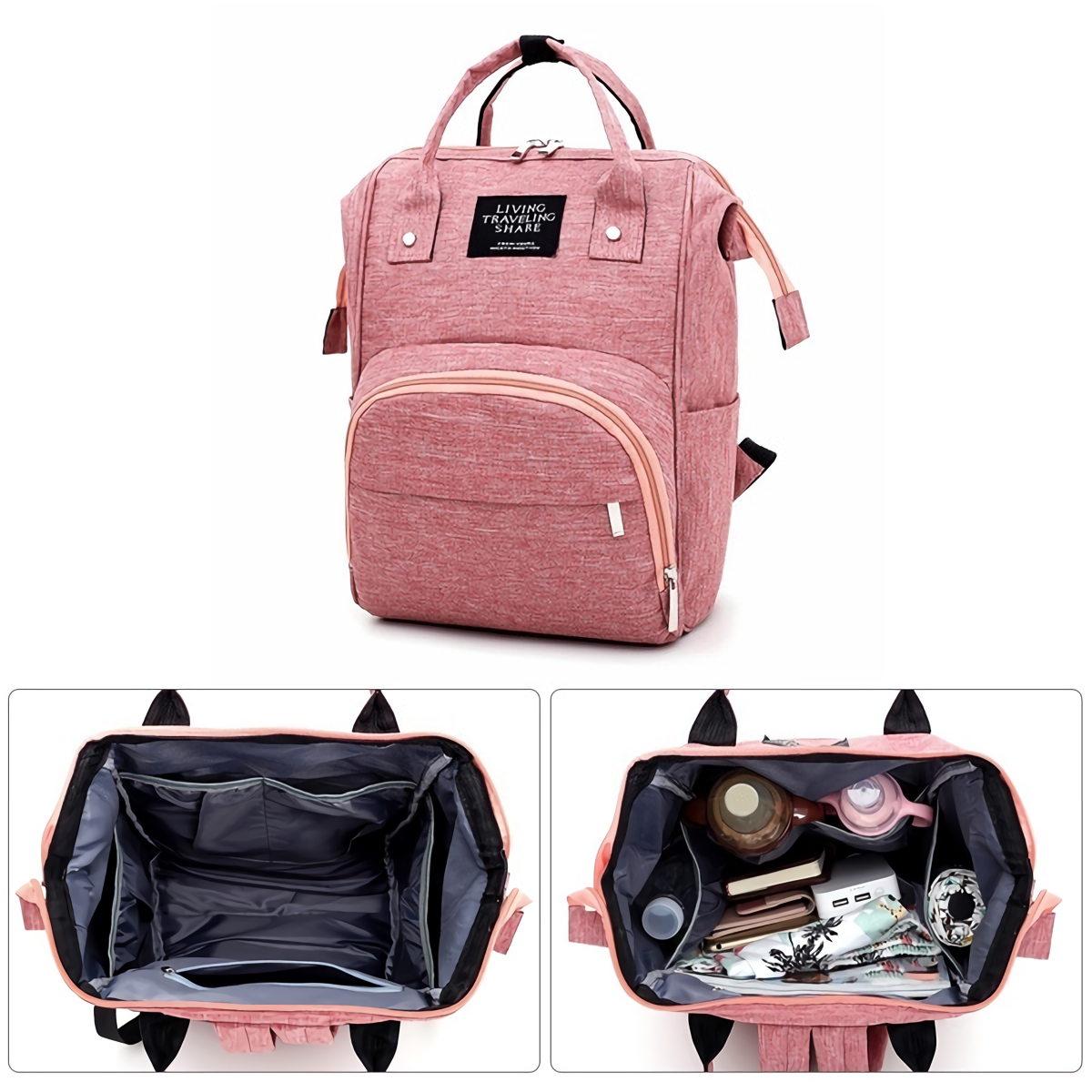 New-Fashion-Large-Travel-Mommy-Backpacks-Solid-Color-Oxford-Cloth-Baby-Nursing-Nappy-Bags-Waterproof-1631399