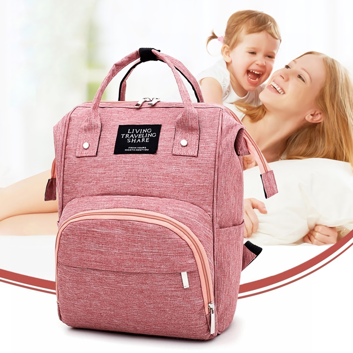 New-Fashion-Large-Travel-Mommy-Backpacks-Solid-Color-Oxford-Cloth-Baby-Nursing-Nappy-Bags-Waterproof-1631399