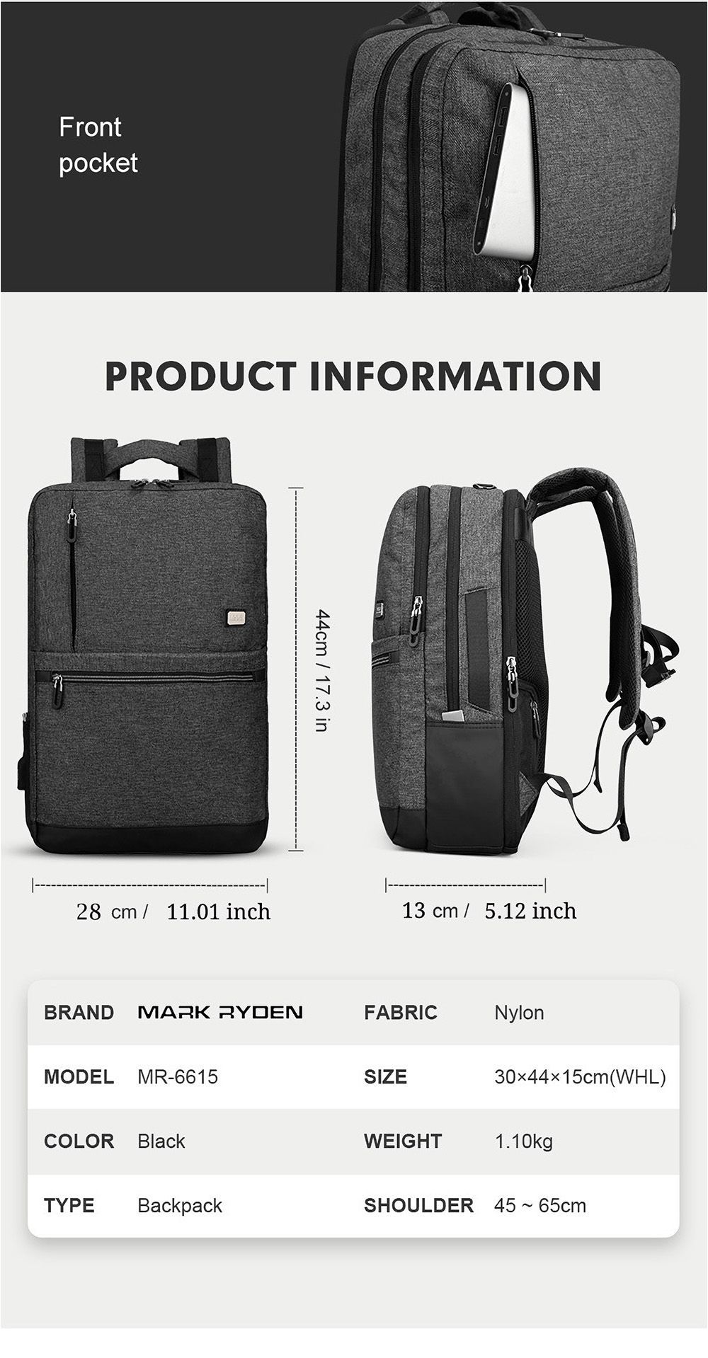 OUTWALK-156-inch-Laptop-Bag-Backpack-with-USB-Charging-Outdoor-Sports-Travel-Backpack-Waterproof-Sho-1558151
