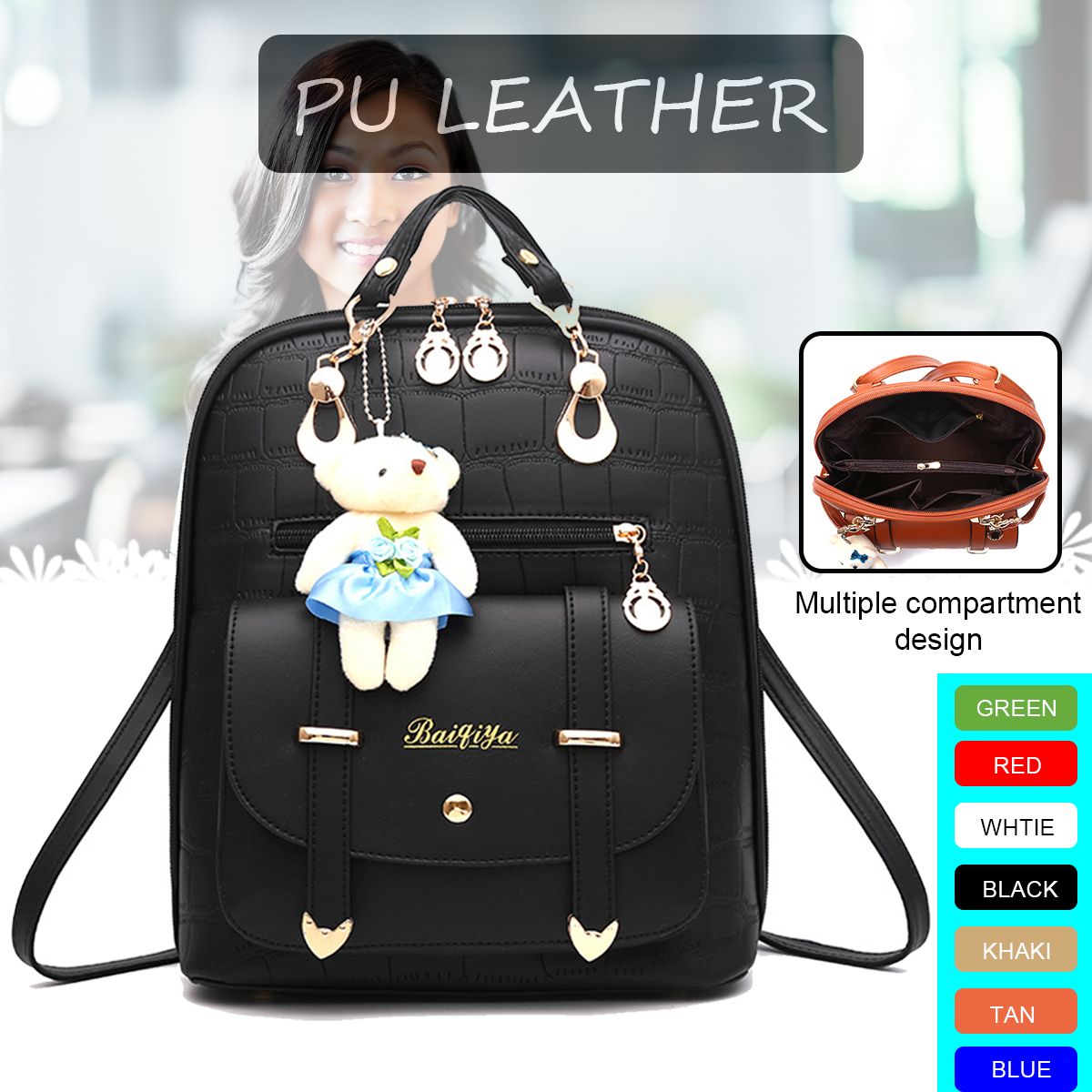 PU-Leather-Backpack-Double-Shoulder-Bag-Women-Schoolbag-Handbag-Crocodile-Pattern-with-Bear-Pendant--1756505