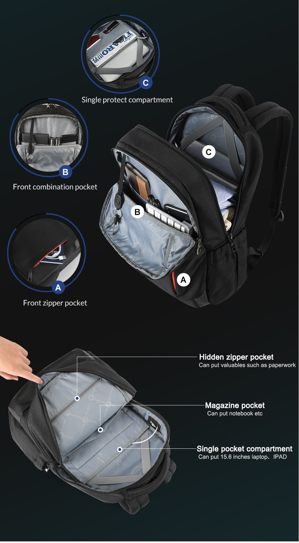 Tigernu-156-inch-Laptop-Backpack-Anti-Theft-Zipper-with-USB-Charging-Unisex-Waterproof-Laptop-Bag-1643000