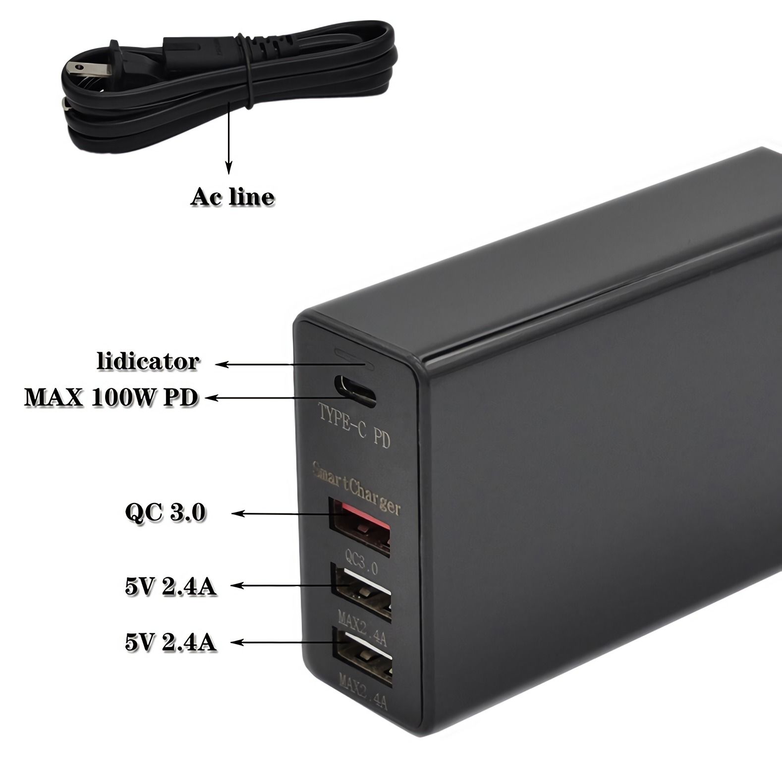4-in-1-100W-PD-Fast-Charging-Multi-port-Power-Adapter-Charger-QC-30-5V24A-1688753