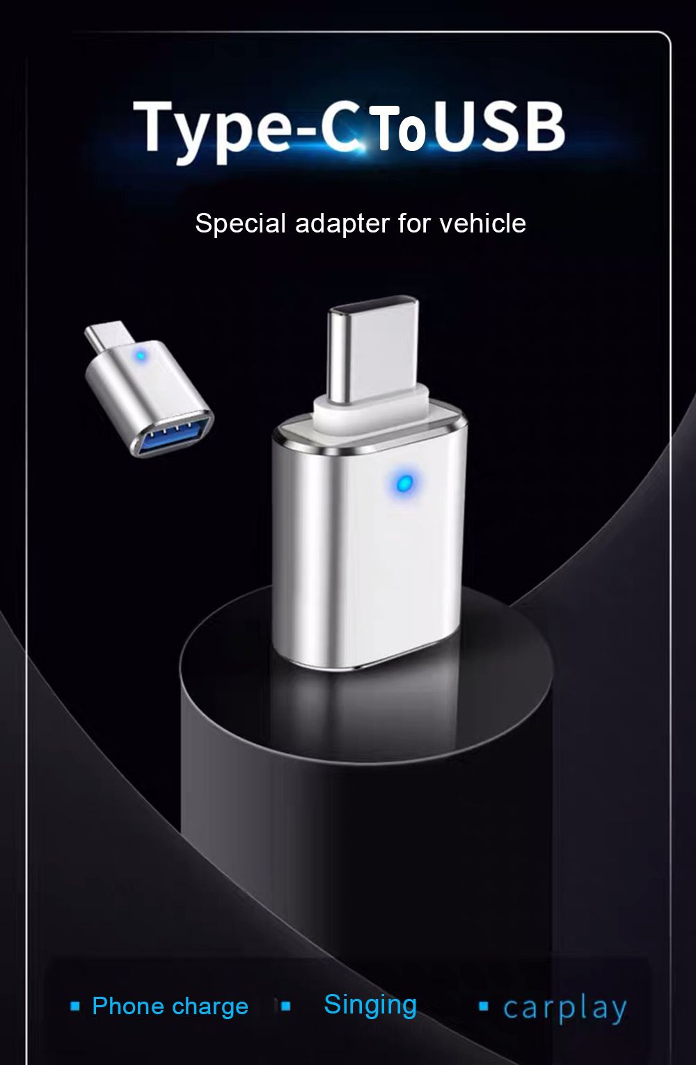 HCJTWIN-USB30-to-type-C-Adapter-Converter-Connector-Aluminum-Alloy-with-Breathing-Lamp-for-Vehicle-M-1730223