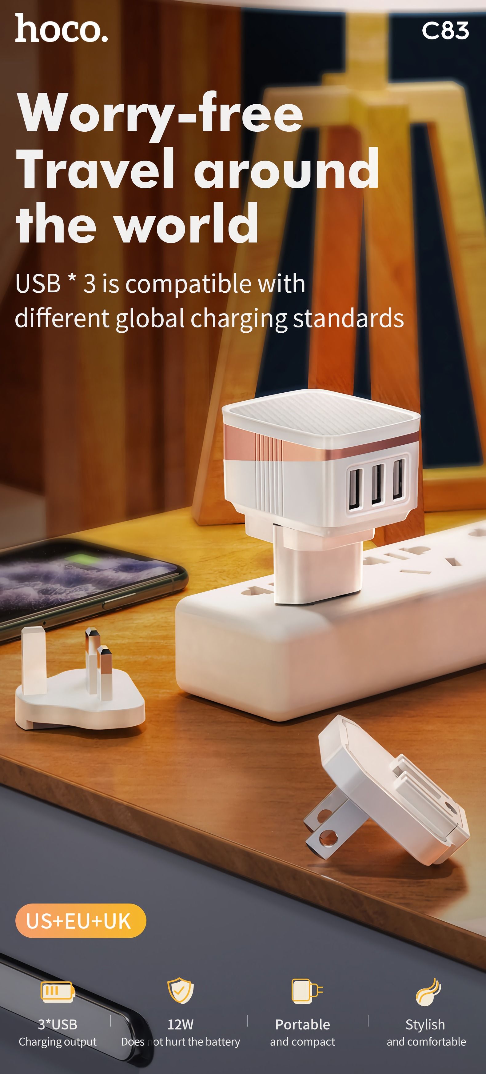 Hoco-C83-Detachable-Charger-Power-Adapter-3-USB-Output-24A-US--EU--UK-Plug-1701282