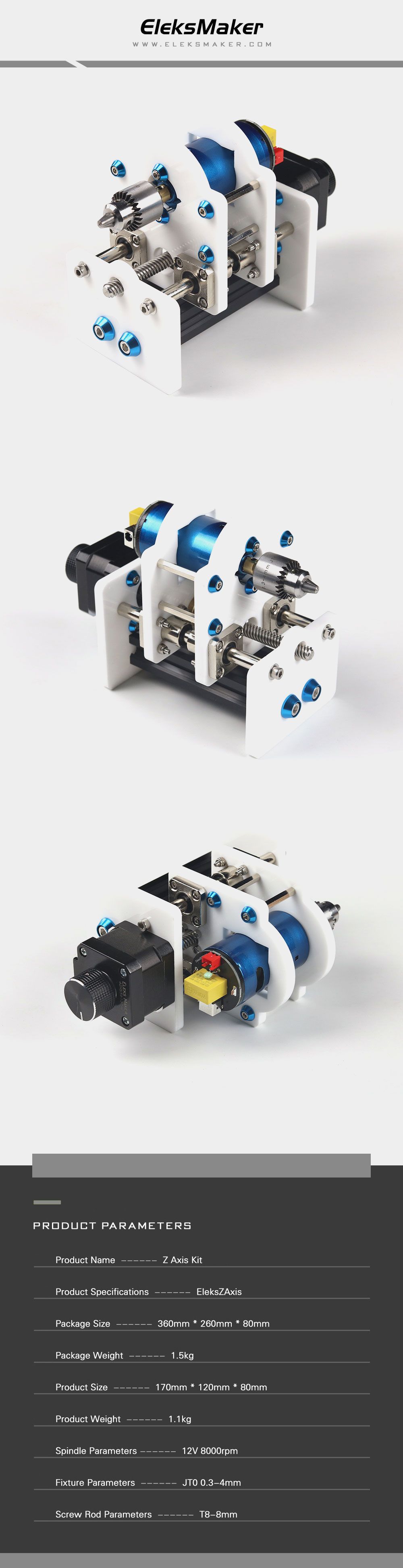 EleksMakerreg-EleksZAxis-Z-Axis-amp-Spindle-Motor-Drill-Chunk-Integrated-Set-DIY-Upgrade-Kit-for-Las-1435867