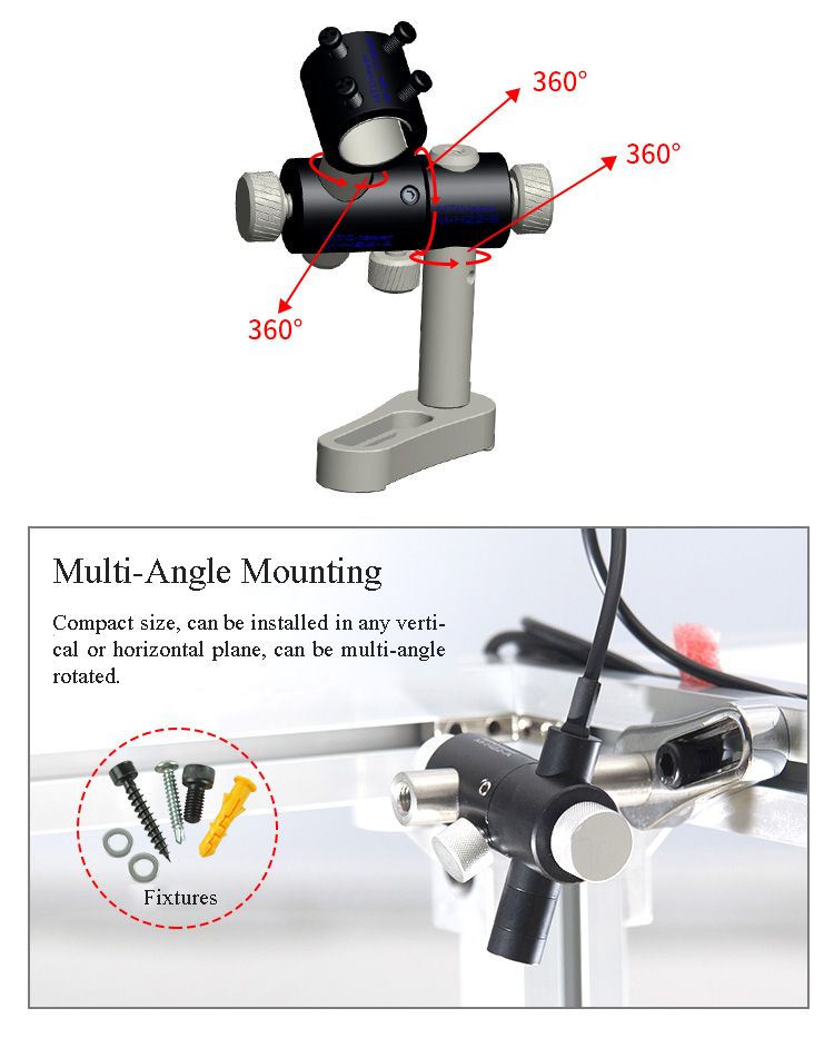 MTOLASER-135mm-235mm-Triaxial-360deg-Adjustable-Laser-Pointer-Module-Holder-Mount-Clamp-Three-Axis-B-1314143