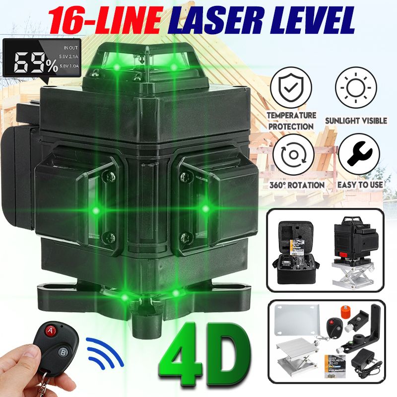 110-220V-4D-16-Lines-Laser-Level-Green-Light-Level-with-Remote-Control-Waterproof-Measuring-Tool-1723742