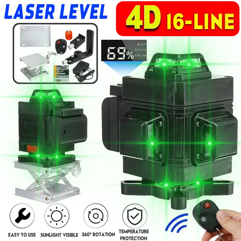 110-220V-4D-16-Lines-Laser-Level-Green-Light-Level-with-Remote-Control-Waterproof-Measuring-Tool-1723742