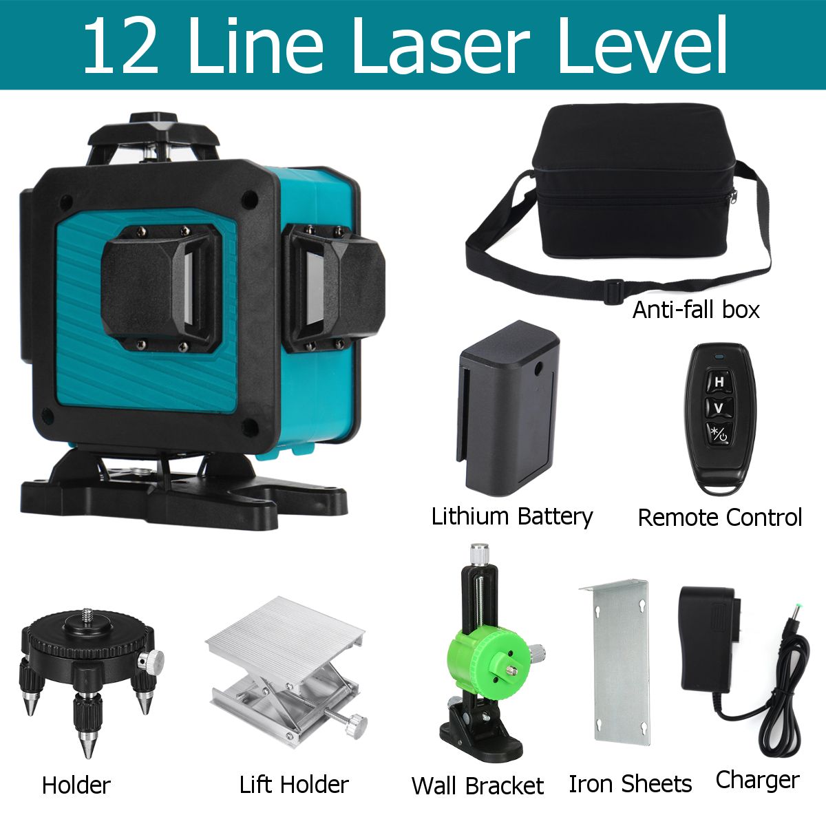12-Line-Green-Laser-Level-Self-Leveling-360deg-Rotary-Cross-Auto-amp-Remote-Control-1700315