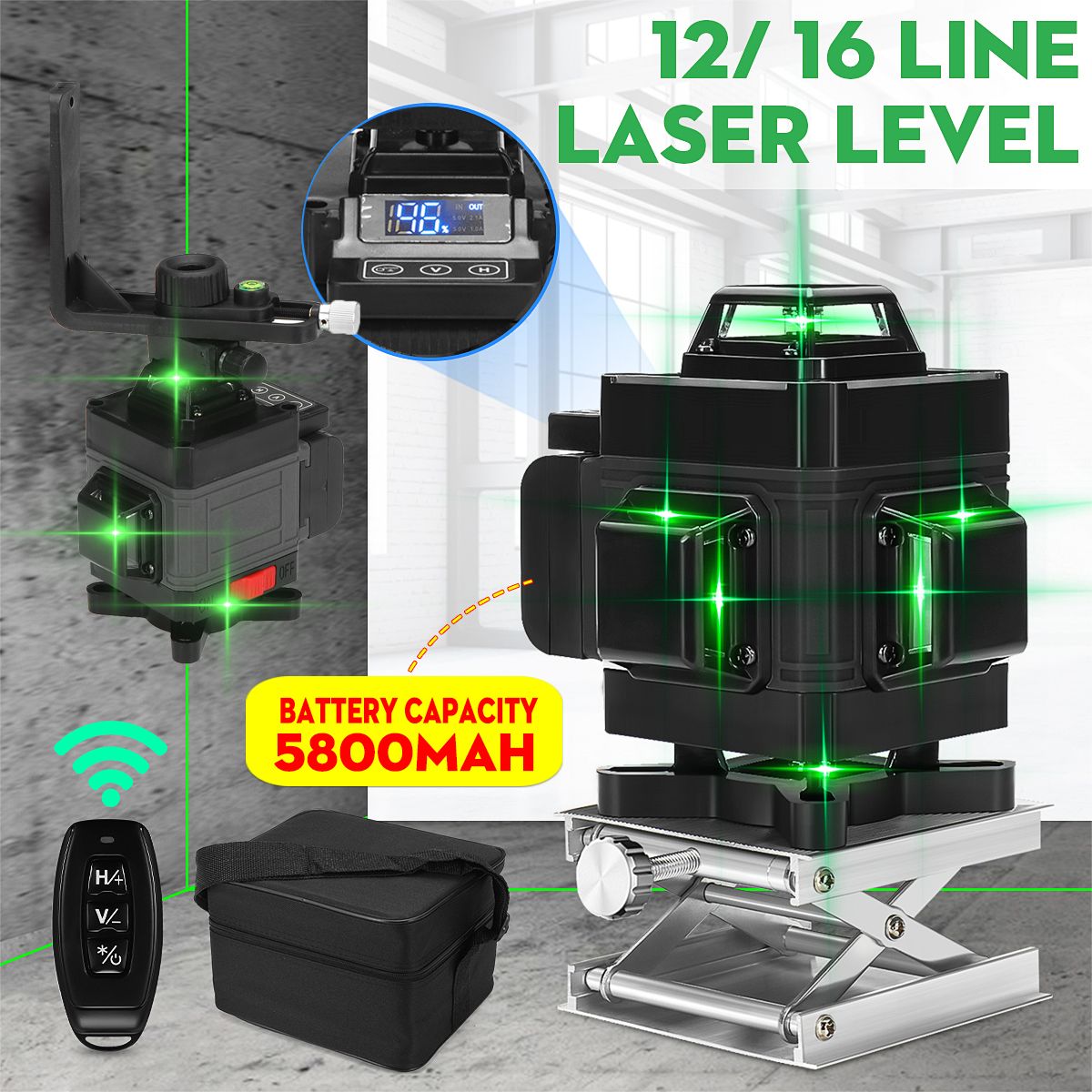 1216-Line-Green-Light-Laser-Level-Digital-Self-Leveling-360deg-Rotary-Measure-Tool-1717969
