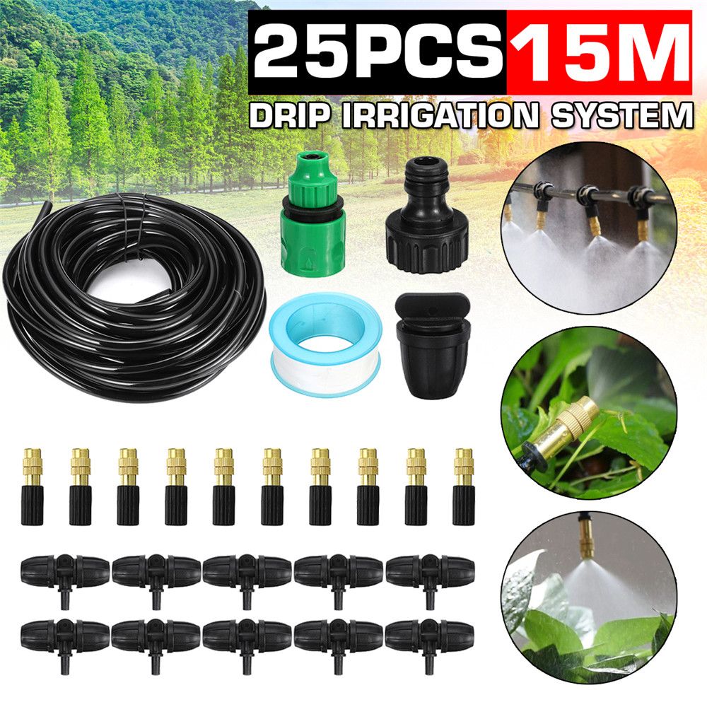 25Pcs-Automatic-Irrigation-Watering-Kits-System-Graden-Transprant-Hose-Kit-Mist-Cooling-Irrigation-S-1662540