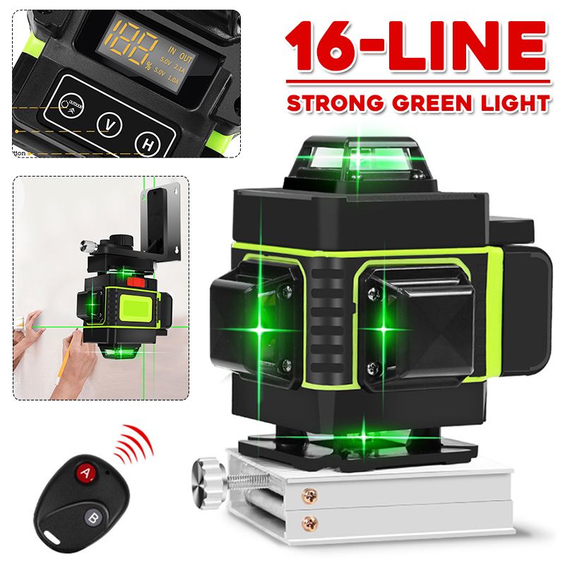 360deg-Rotary-3D-16-Line-Self-Leveling-Laser-Level-Measure-with-Wall-Bracket--Remote-1715706