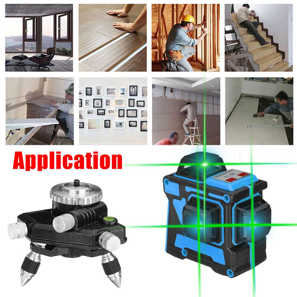 360deg-Rotary-3D-Green-Laser-Level-12-Lines-Self-Leveling-Cross-Measure-Tool-Kit-1740235