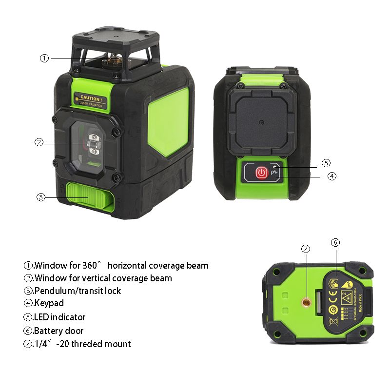 360deg-Rotary-5-Line-Laser-Level-Red-Laser-Self-Leveling-Vertical-Horizontal-Level-Measure-Kit-1409397