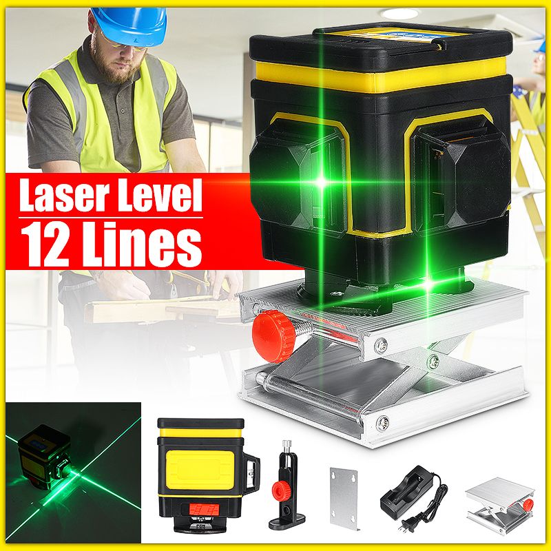 3D-12-Lines-Green-Laser-Level-Remote-Self-Leveling-360deg-Measuring--2-Batteries-1469907