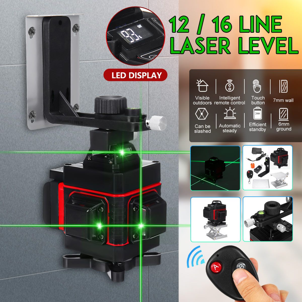 4D-1216-Line-Green-Light-Laser-Level-Digital-Self-Leveling-360deg-Rotary-Measure-1717894