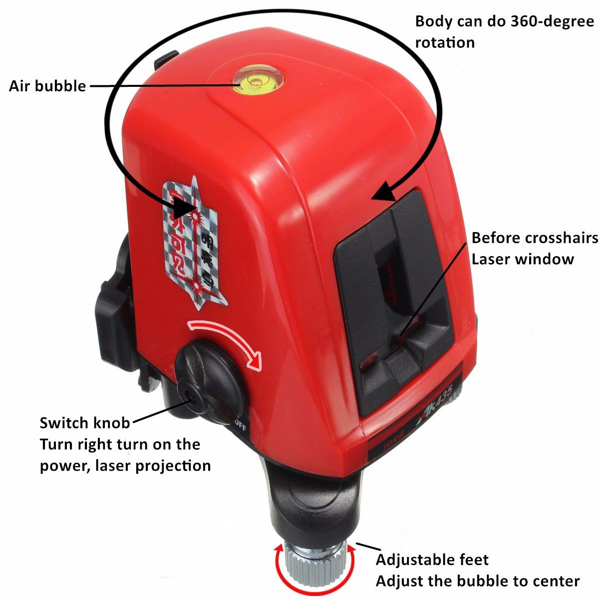 ACULINE-AK435-360degree-Self-Leveling-Cross-Laser-Level-Red-2-Line-1-Point-1205076