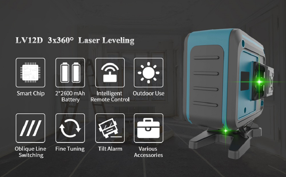 HANMATEK-12-Lines-3D-Self-Leveling-360deg-Green-Cross-Line-Laser-Level-with-Pulse-Enhancement-Mode---1723725