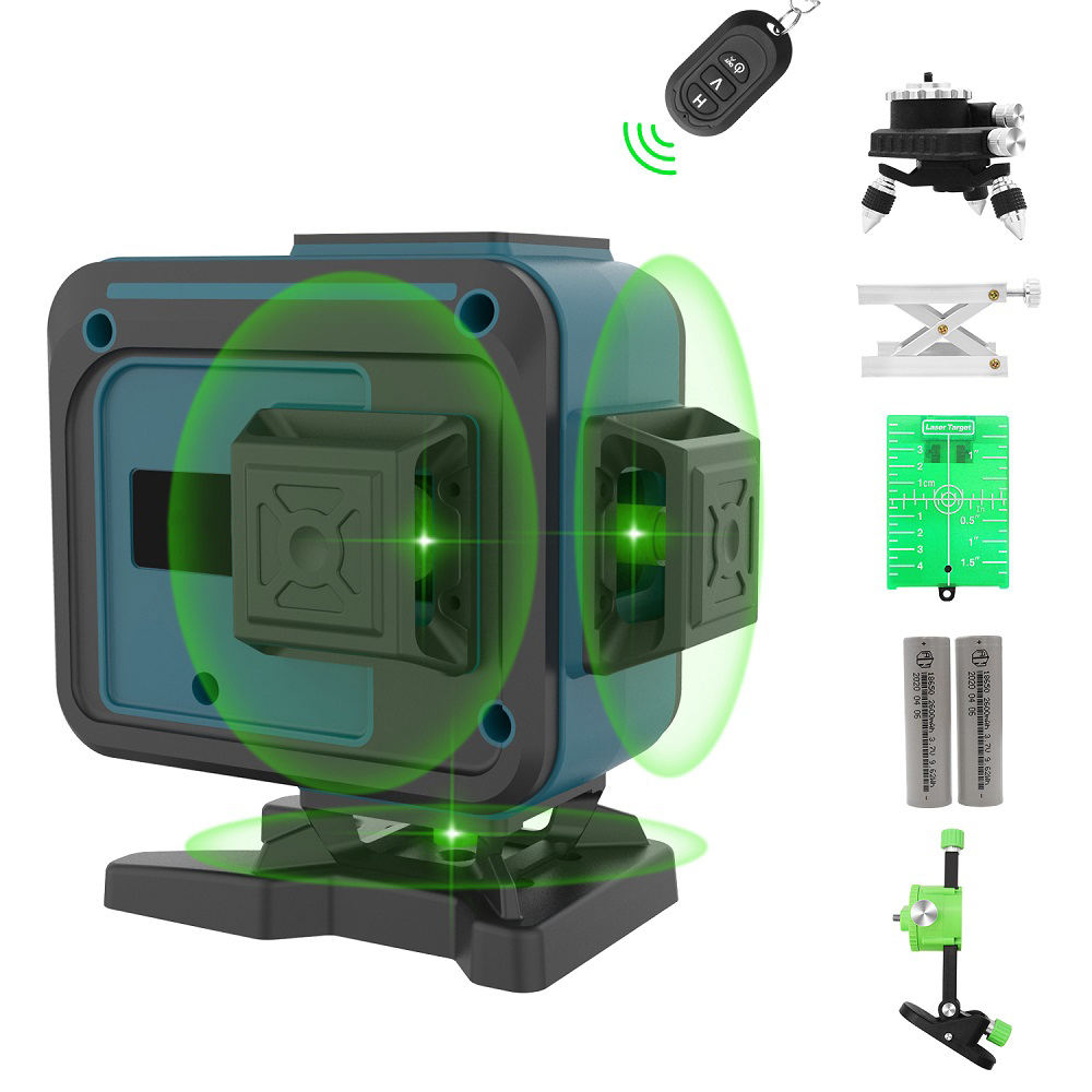 HANMATEK-12-Lines-3D-Self-Leveling-360deg-Green-Cross-Line-Laser-Level-with-Pulse-Enhancement-Mode---1723725