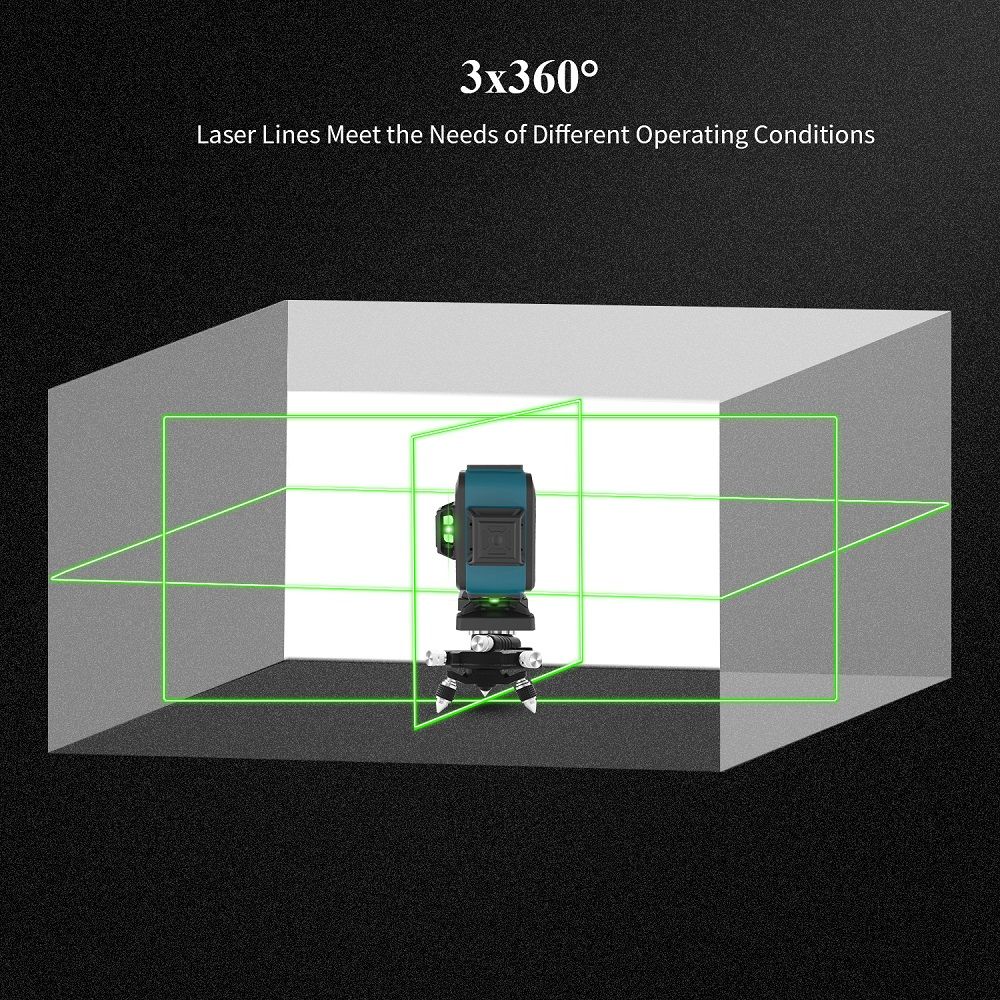 HANMATEK-12-Lines-3D-Self-Leveling-360deg-Green-Cross-Line-Laser-Level-with-Pulse-Enhancement-Mode---1723725