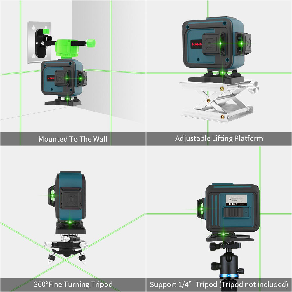 HANMATEK-12-Lines-3D-Self-Leveling-360deg-Green-Cross-Line-Laser-Level-with-Pulse-Enhancement-Mode---1723725
