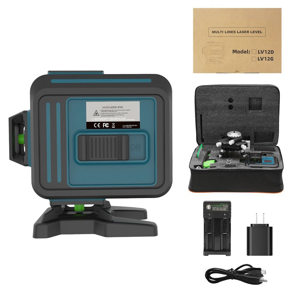 HANMATEK-12-Lines-3D-Self-Leveling-360deg-Green-Cross-Line-Laser-Level-with-Pulse-Enhancement-Mode---1723725