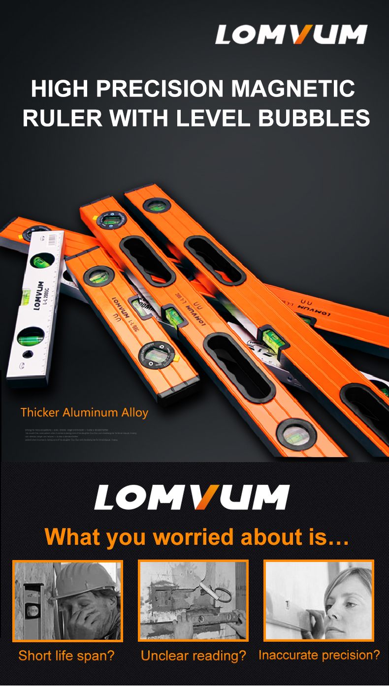 LOMVUM-230mm-High-Precision-Spirit-Level-Magnetic-High-Bearing-Ruler-Lever-Bubbles-Horizontal-Ruler--1263305