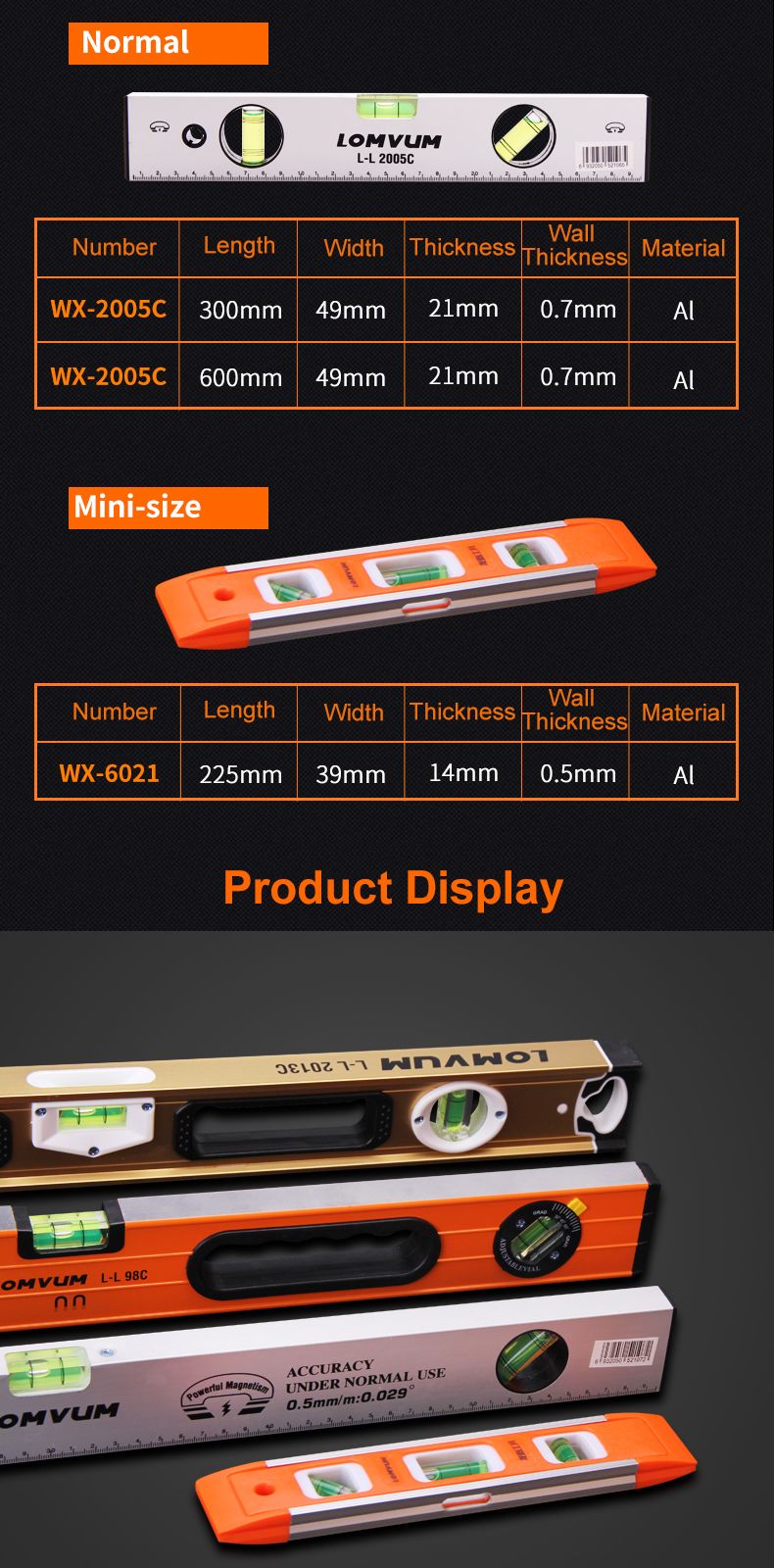 LOMVUM-230mm-High-Precision-Spirit-Level-Magnetic-High-Bearing-Ruler-Lever-Bubbles-Horizontal-Ruler--1263305