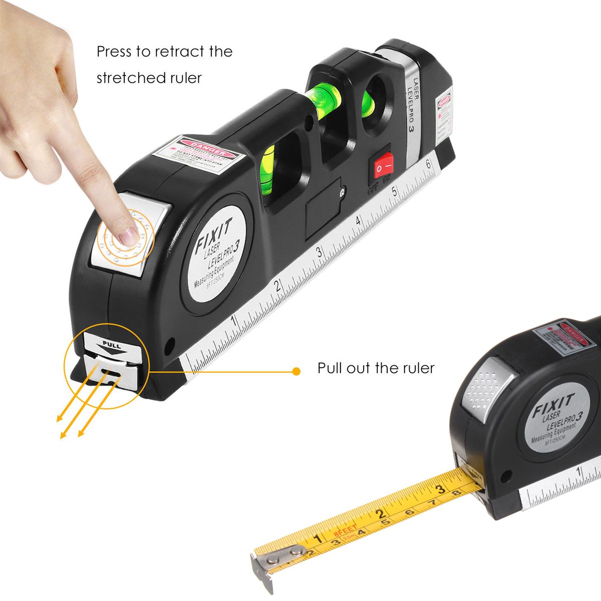 Laser-Level-Spirit-Level-Line-Lasers-Ruler-Horizontal-Ruler-Measure-Line-Tools-Adjusted-Standard-1291543