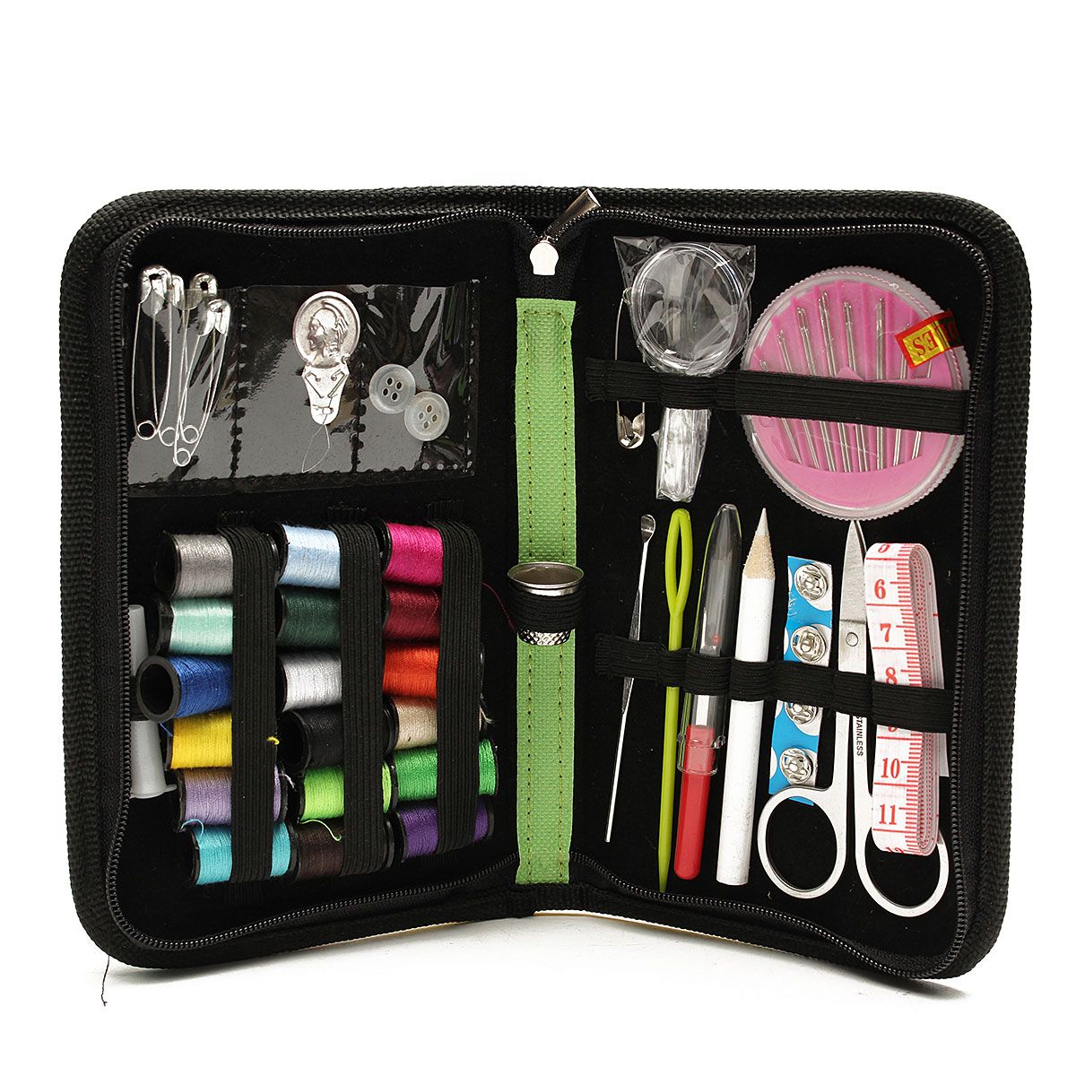 Travel-Sewing-Kit-Storage-Case-Thimble-Thread-Measure-Tape-Scissor-1733610