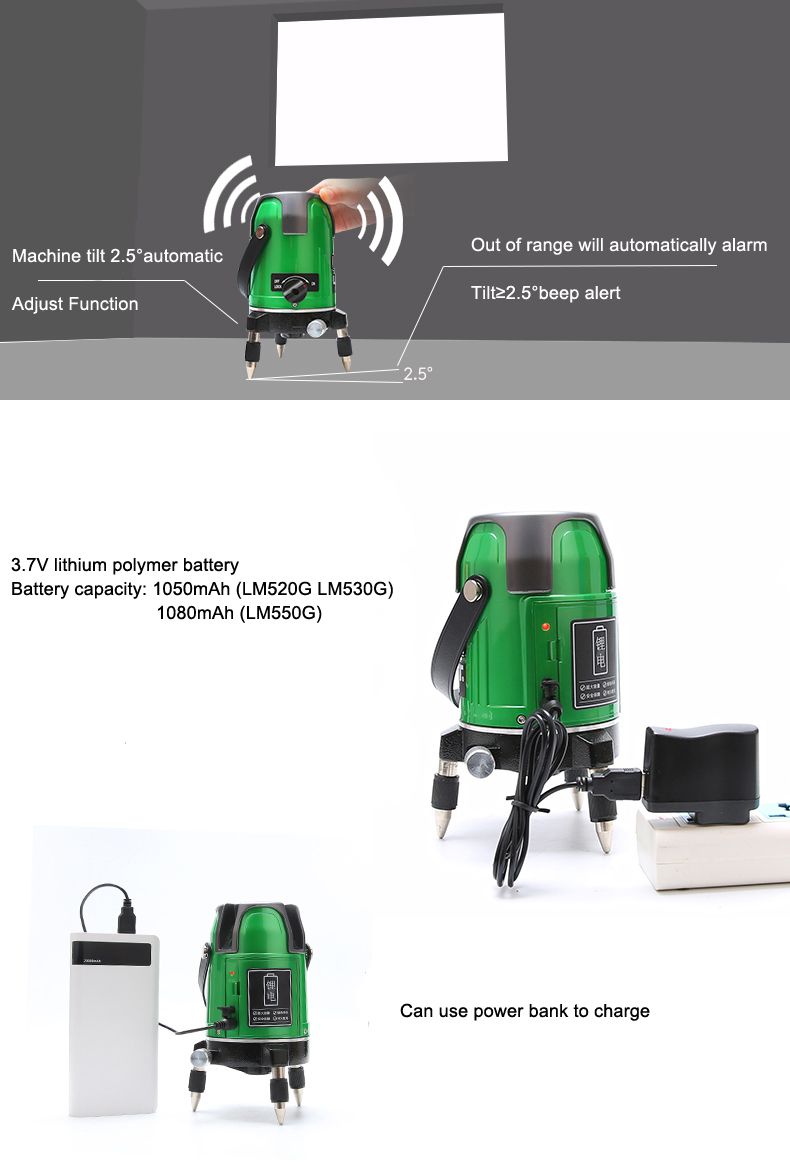 UNI-T-LM550G-5-Lines-Green-Laser-Level-360-Degree-Self-leveling-Cross-Laser-Level-Strengthen-Brightn-1240970