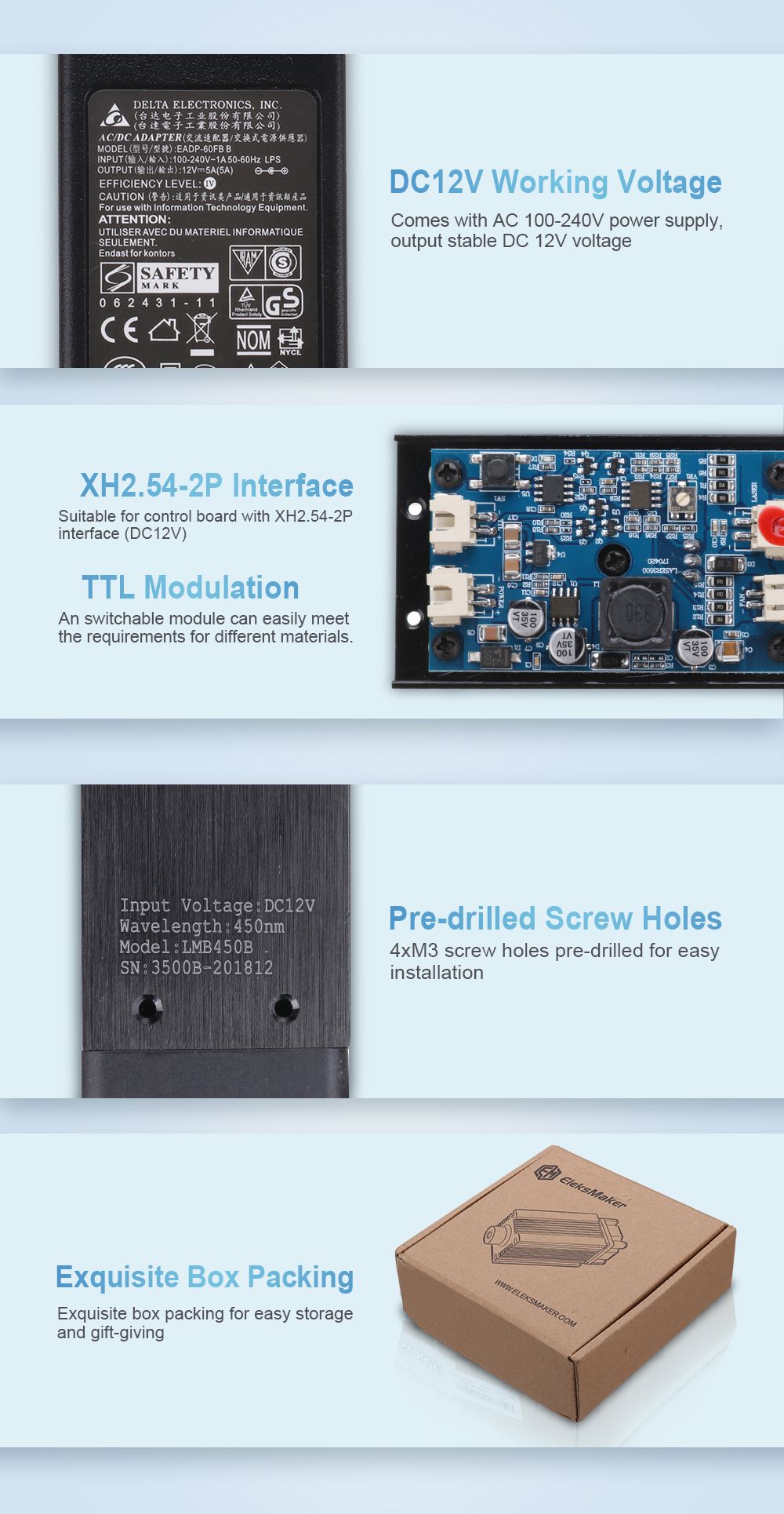 LA03-3500-450nm-35W-Blue-Laser-Module-TTL-Modulation-Fan-Heat-Sink-for-EleksMaker-DIY-Engraver-1103261