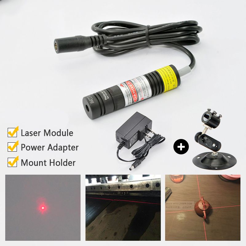 MTOLASER-50mW-648nm-Focusable-Red-Dot-Laser-Module-Generator-Industrial-Alignment-w-Mount-Holder-1274508