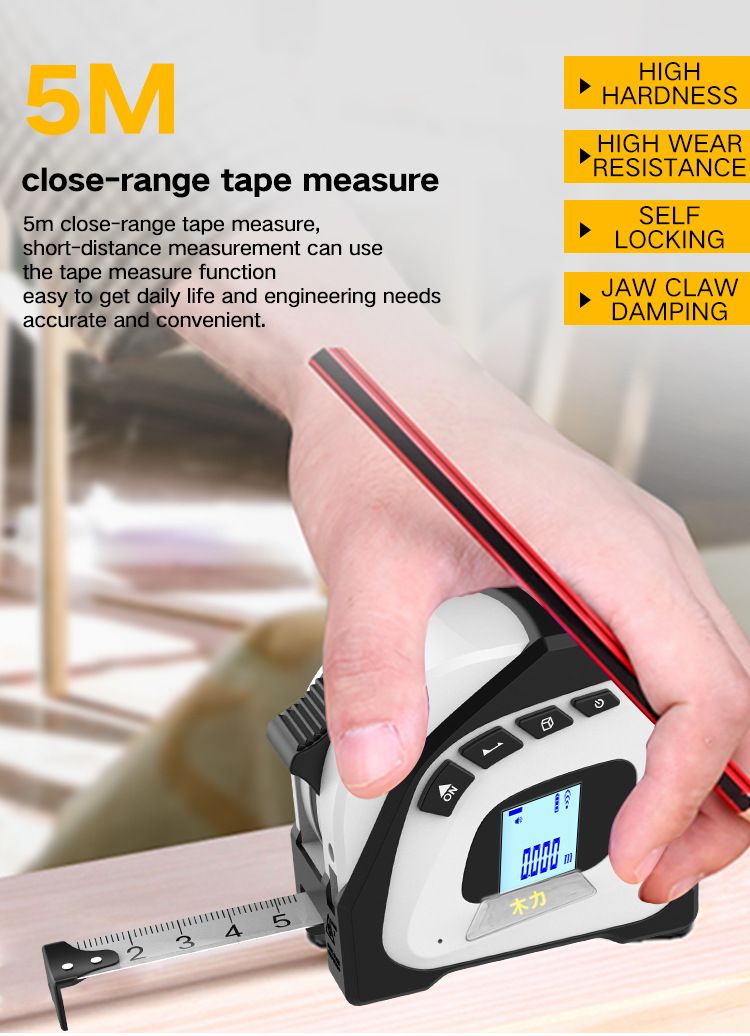 2-in-1-Laser-Distance-Measuring-Tape-40M-Laser-Rangefinder--5M-Tape-Measure-Area-Volume-Pythagorean--1559086