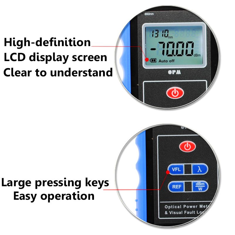 TM203N-650nm-001dbm-Optic-Power-Red-Light-Meter-FC-SC-Adapter-Source-LCD-Tester-Detector-1310533