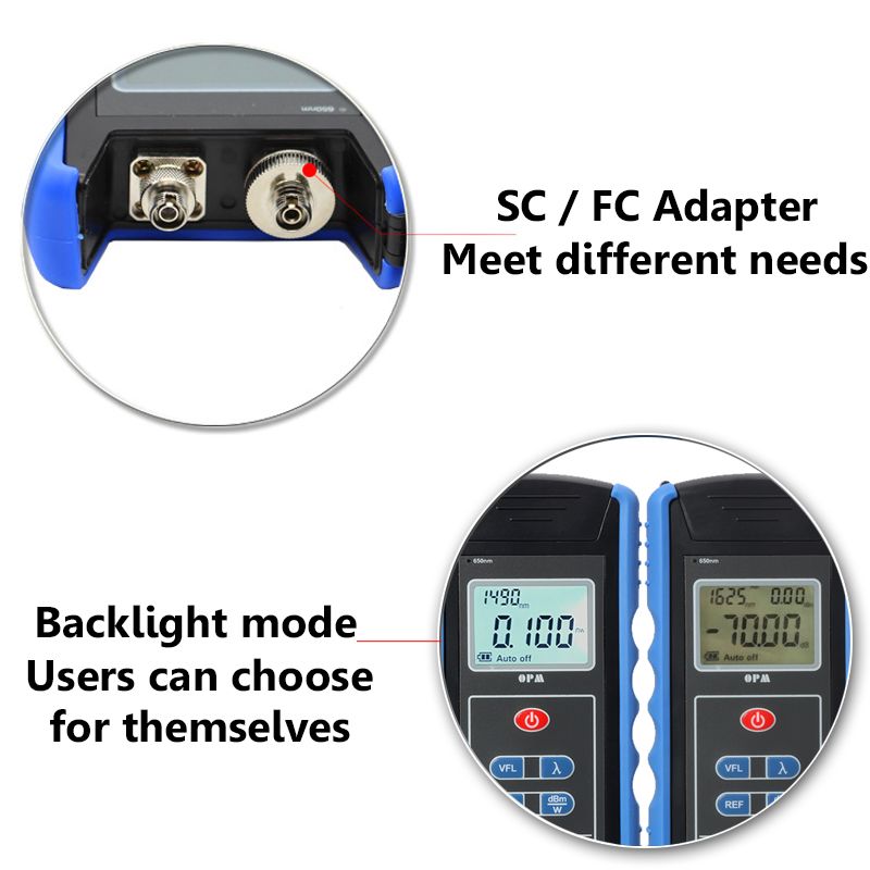 TM203N-650nm-001dbm-Optic-Power-Red-Light-Meter-FC-SC-Adapter-Source-LCD-Tester-Detector-1310533