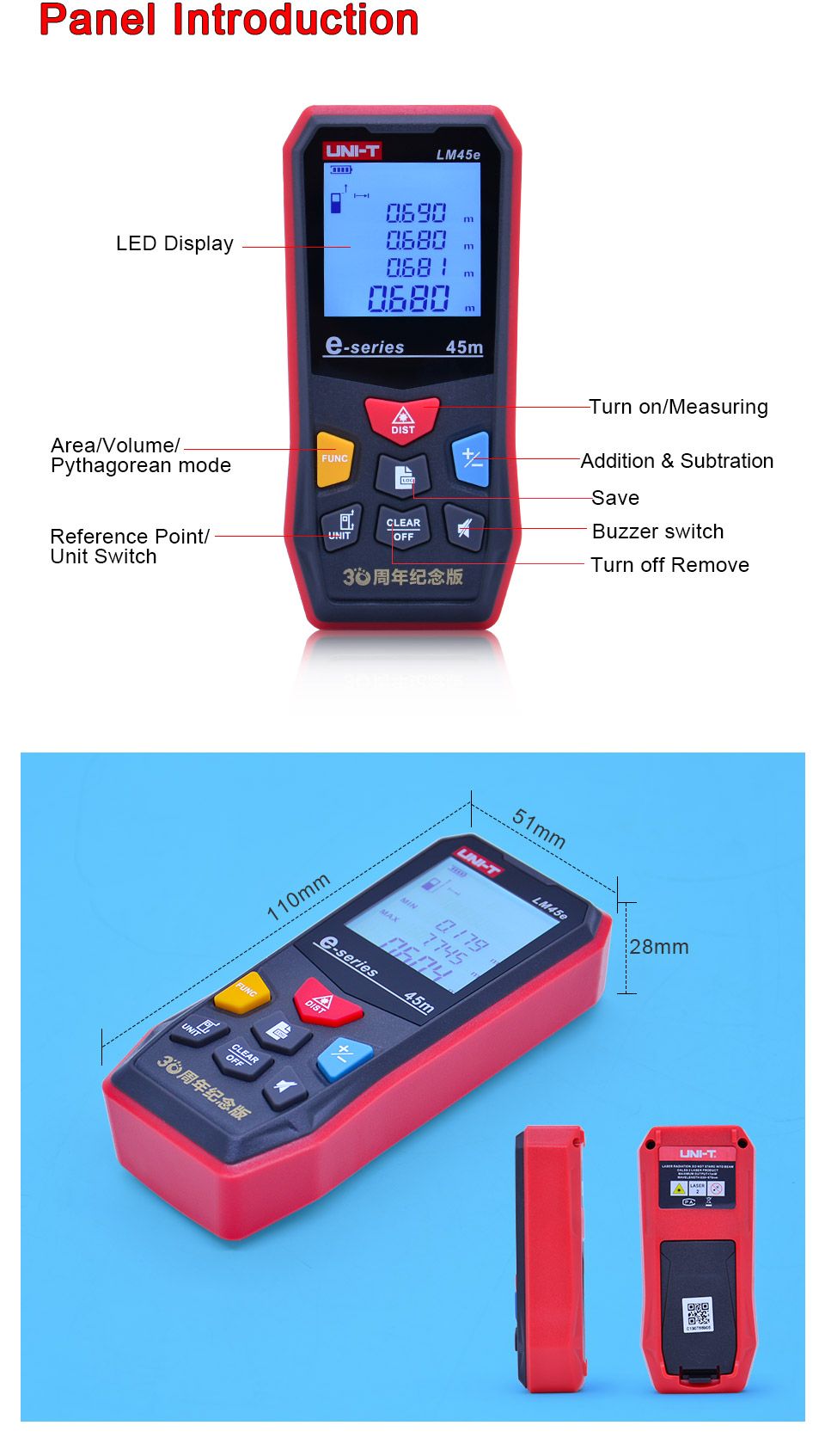 UNI-T-LM45E-Digital-Laser-Distance-Meter-45m-60m147ft-196ft-Laser-Rangefinder-Measure-Diastimeter-1533491